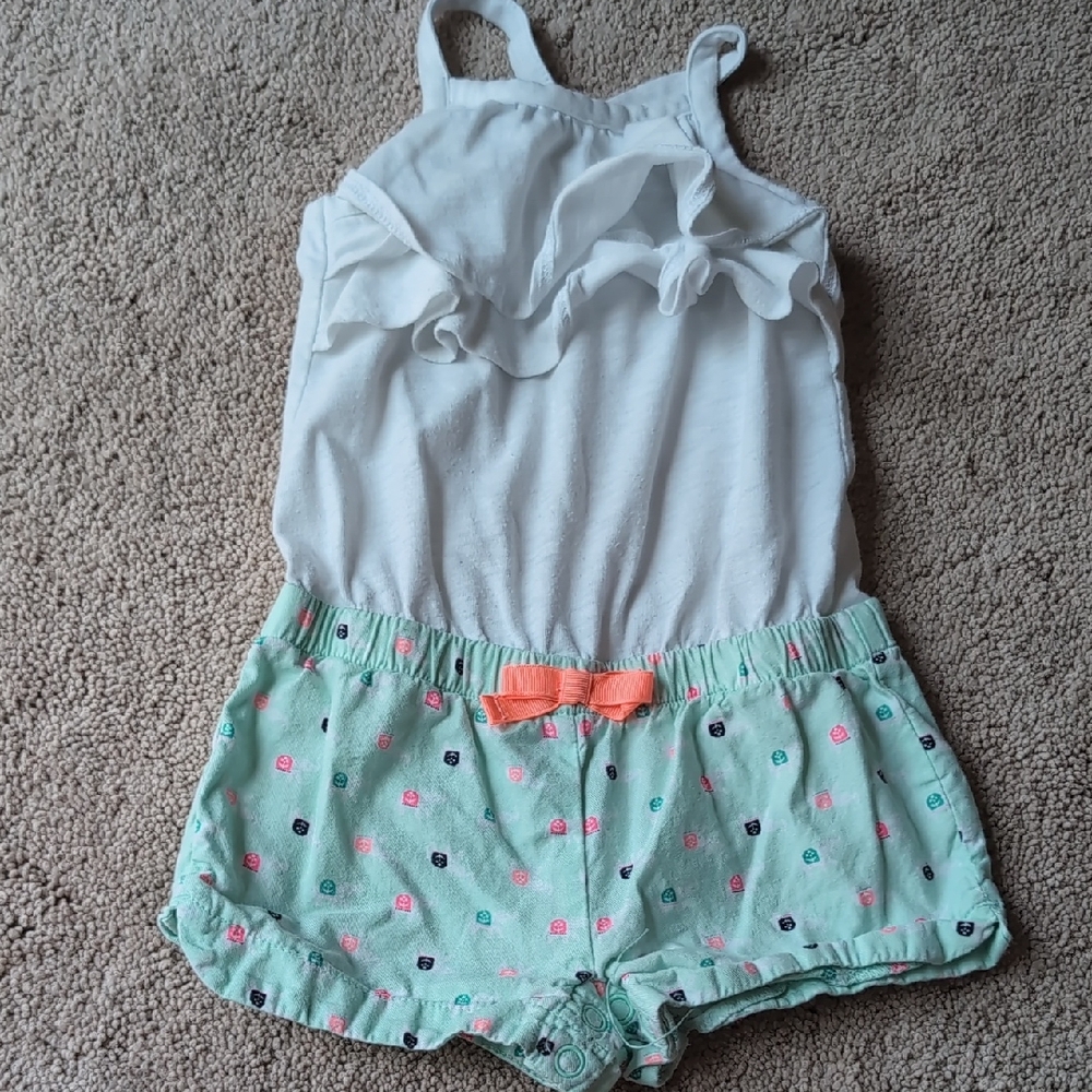 Cherokee White Floral Romper